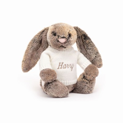 Jellycat Bashful Cottontail Bunny with Cream Jumper New Zealand | KGWJH2490